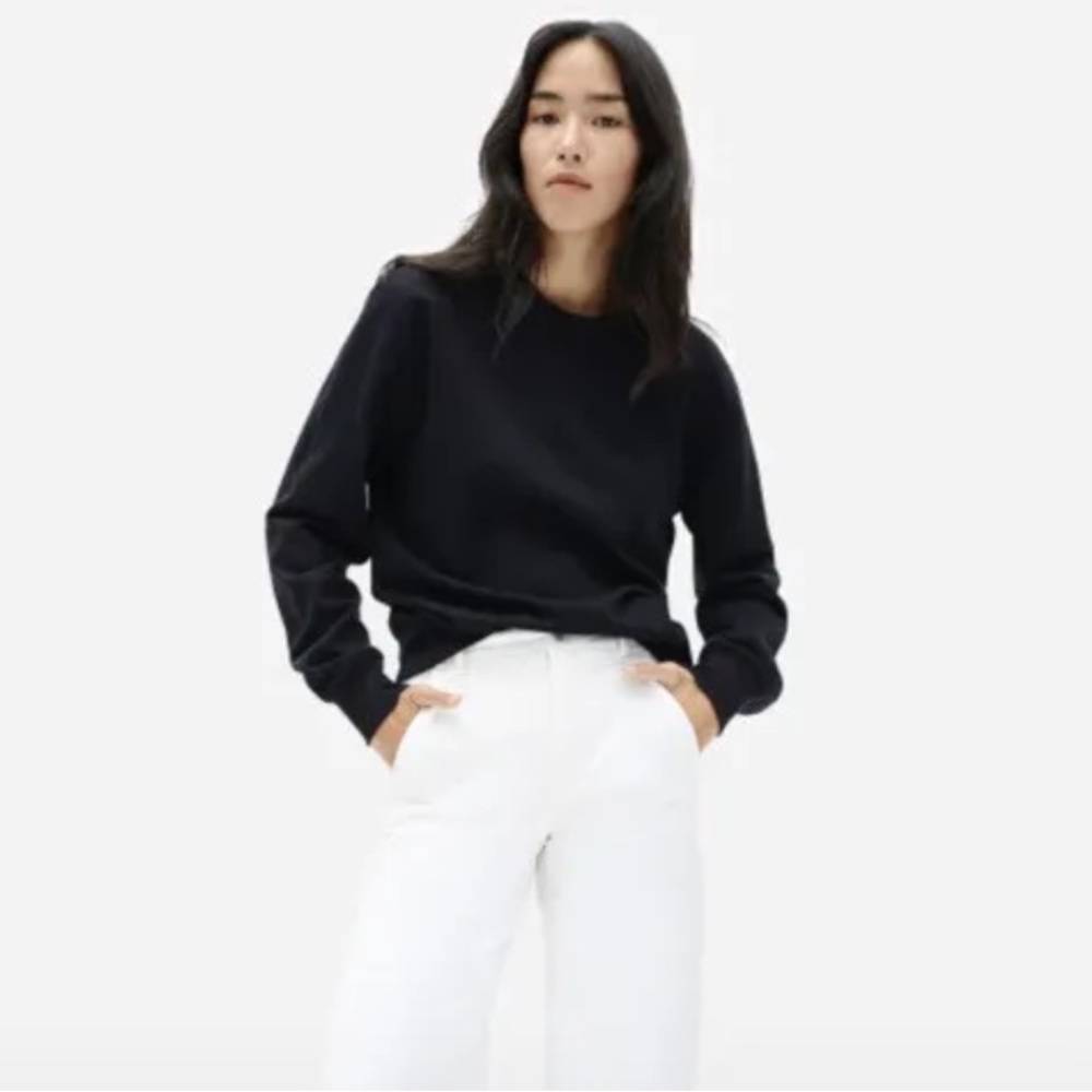 Everlane Cotton Crew sweater black size small